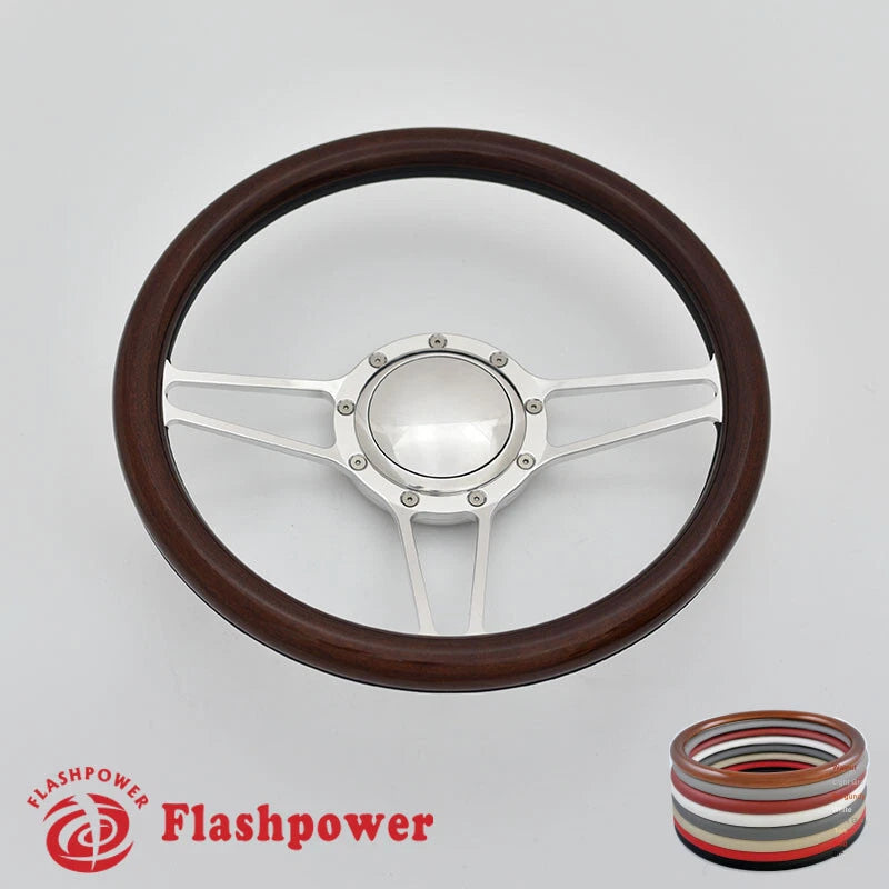 14'' Billet Steering Wheels Full Wrap Dodge Challenger Charger Daytona