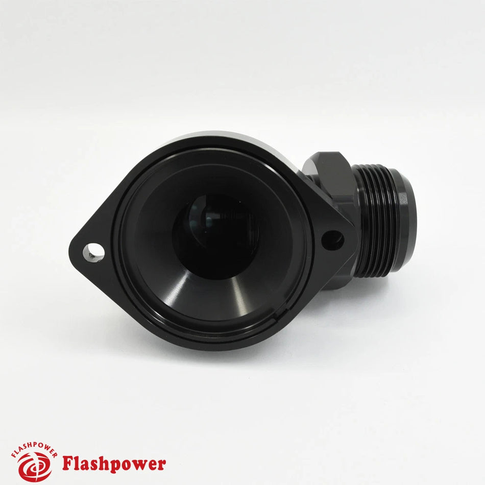 Billet Swivel Thermostat Housings Water Neck 90 20AN LS Engine Black
