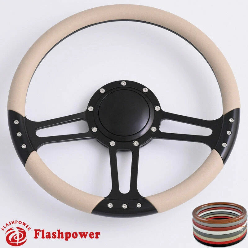 14'' Billet Steering Wheels Wrap GMC Trucks Blazer El Camino Jimmy w Horn