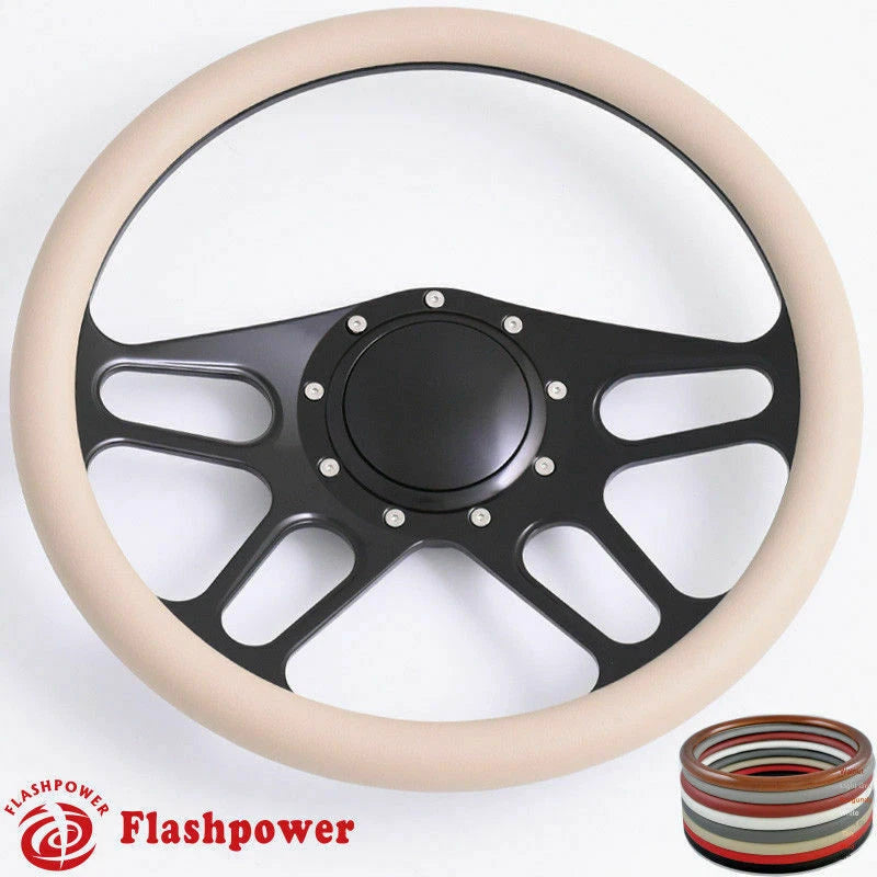 15.5'' Billet Steering Wheel Half Wrap Replacement Buick GMC W/ Horn Button