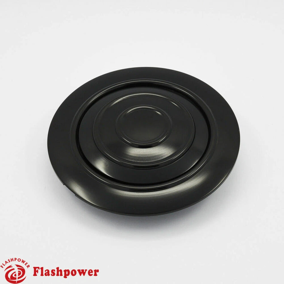 Billet Aluminum Steering Wheel Horn Button Banjo Big Black Anodized