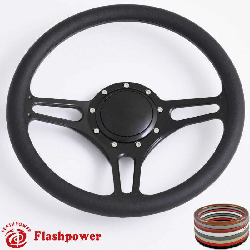 14'' Billet Steering Wheels Half Wrap Ford Fairlane Galaxie LTD with Horn Button