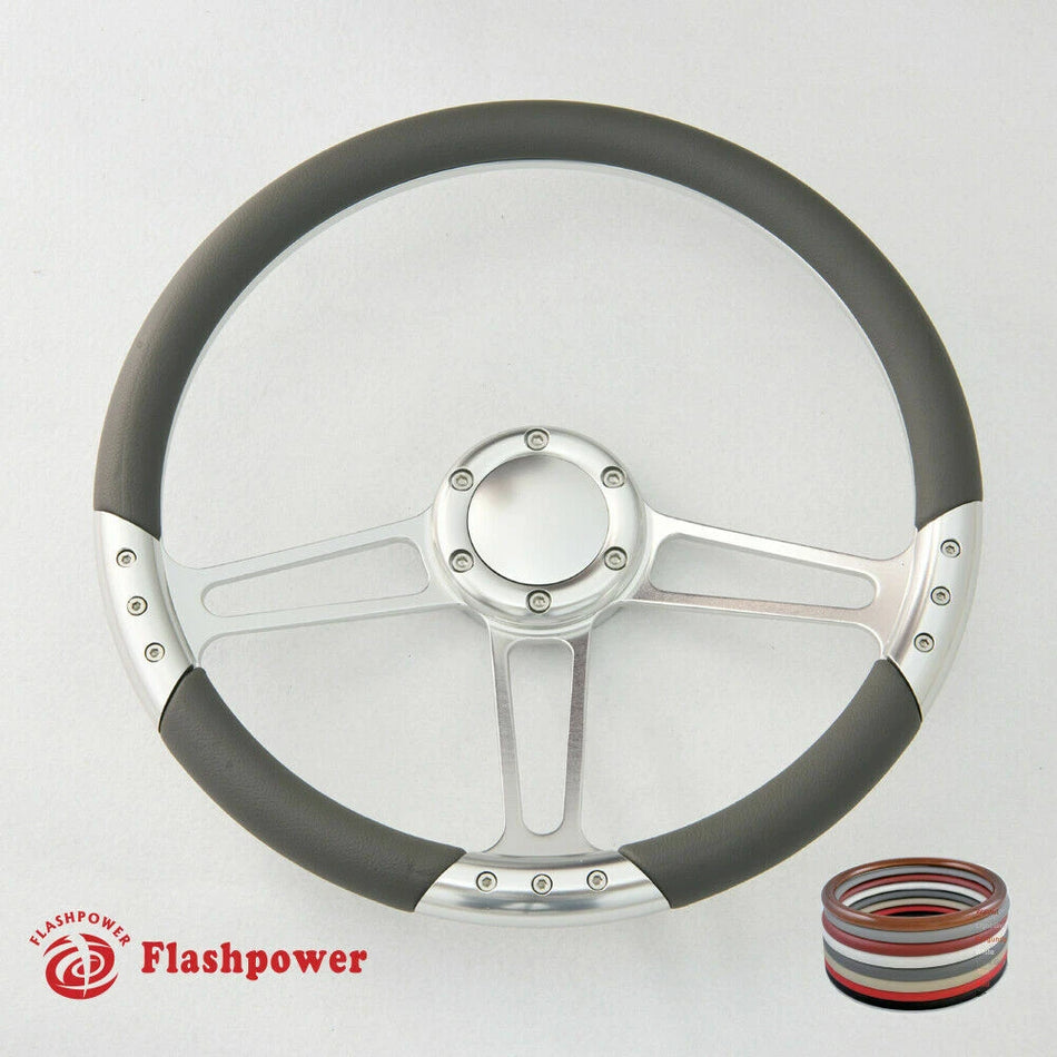 14'' Billet Steering Wheel Half Wrap Custom Chevy Ididit FlamingRiver