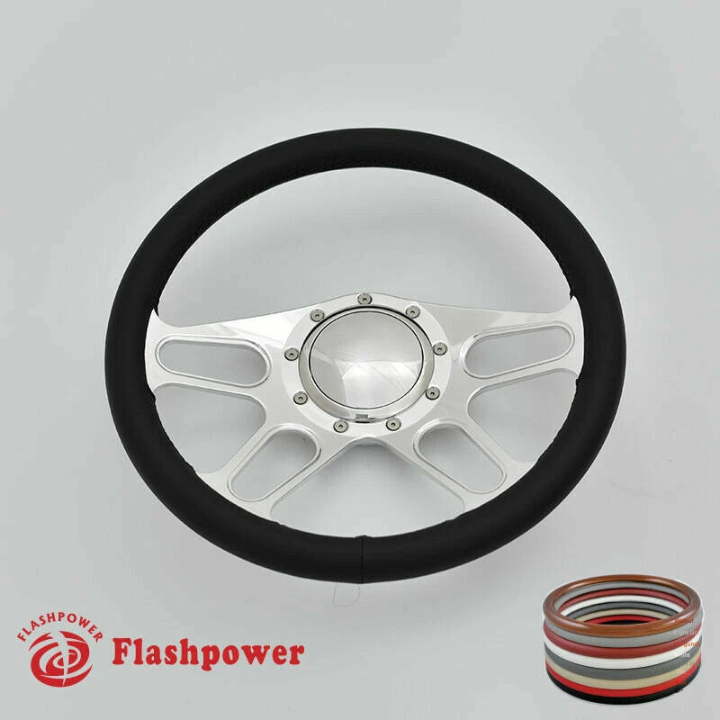 15.5'' Billet Steering Wheel Full Wrap Buick Chevy Ford Mopar GTO