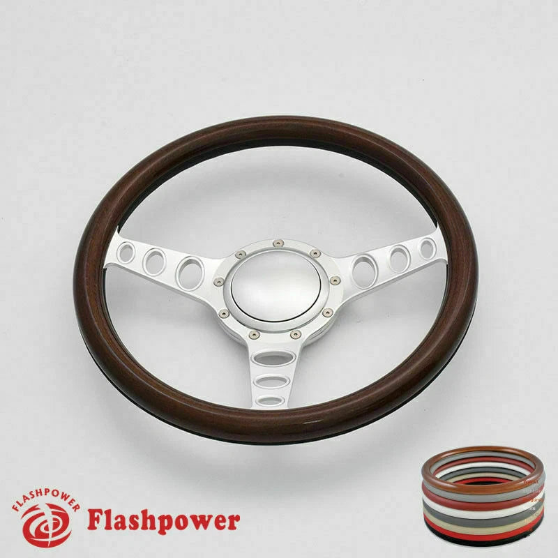 15.5'' Satin Billet Steering Wheel Full Wrap LTD Custom GMC C10 W/Horn