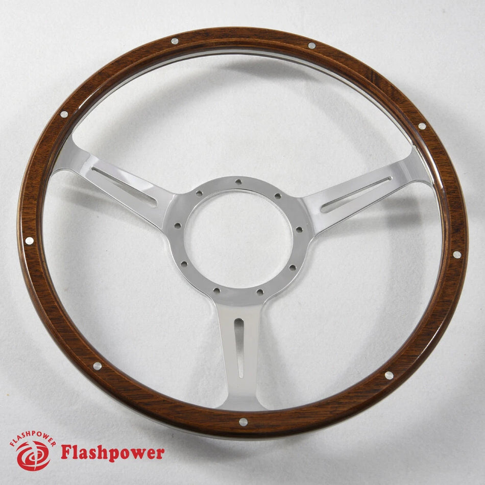 16'' Classic Wood Grain Steering Wheel Restoration VW Transporter Karmann W/ Horn