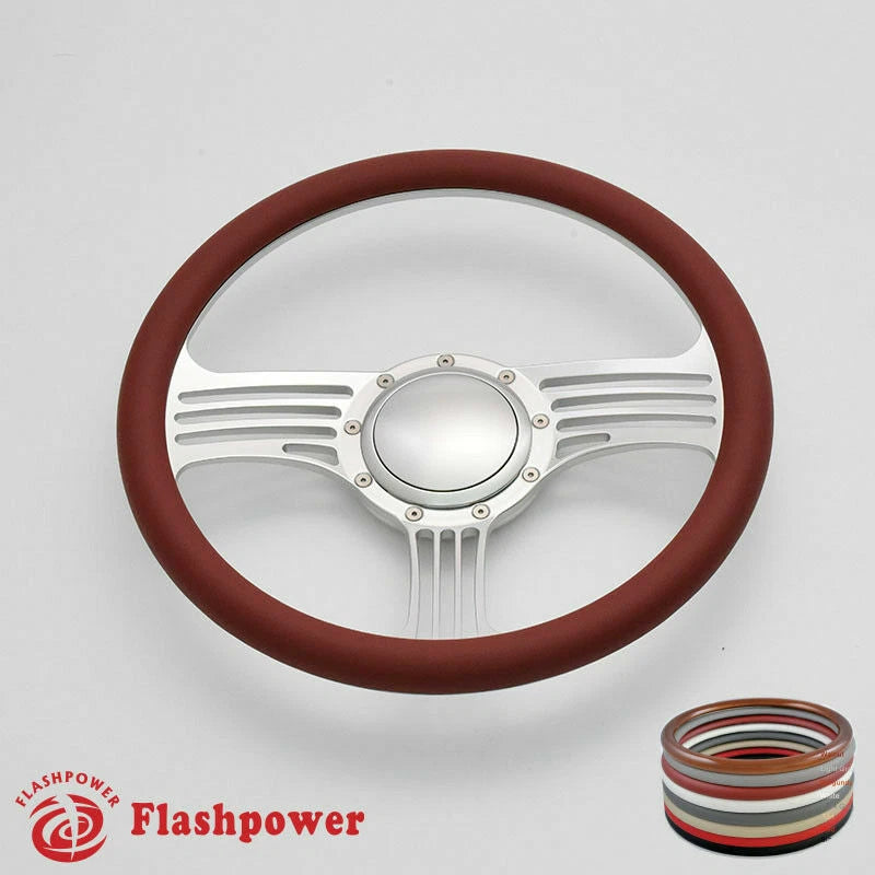 14'' Billet Steering Wheels Half Wrap GMC Challenger Charger Daytona