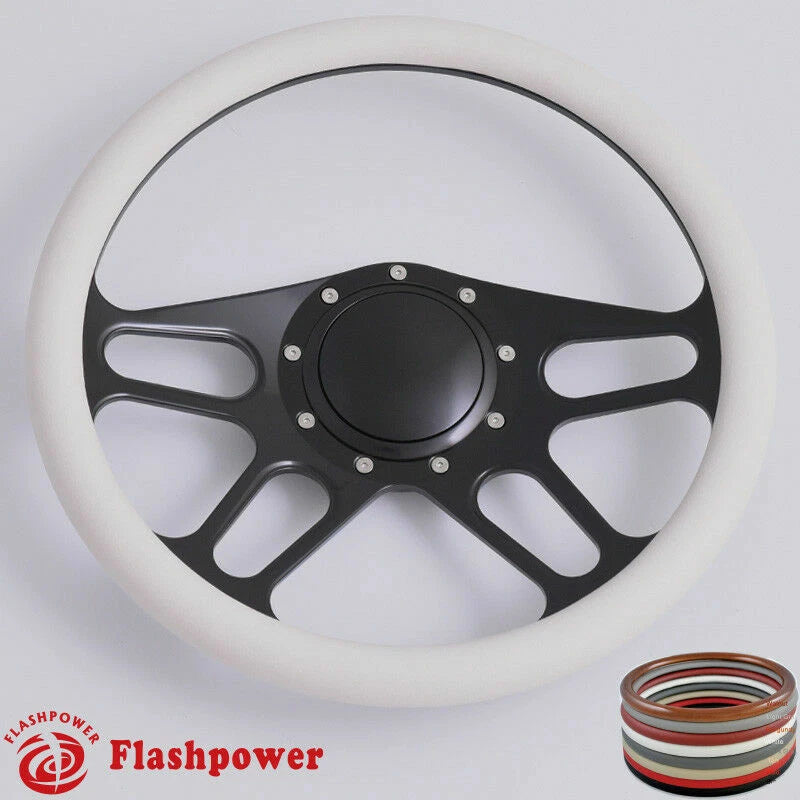 14'' Billet Steering Wheels Half Wrap GM Fury Belvedere GTO with Horn Button