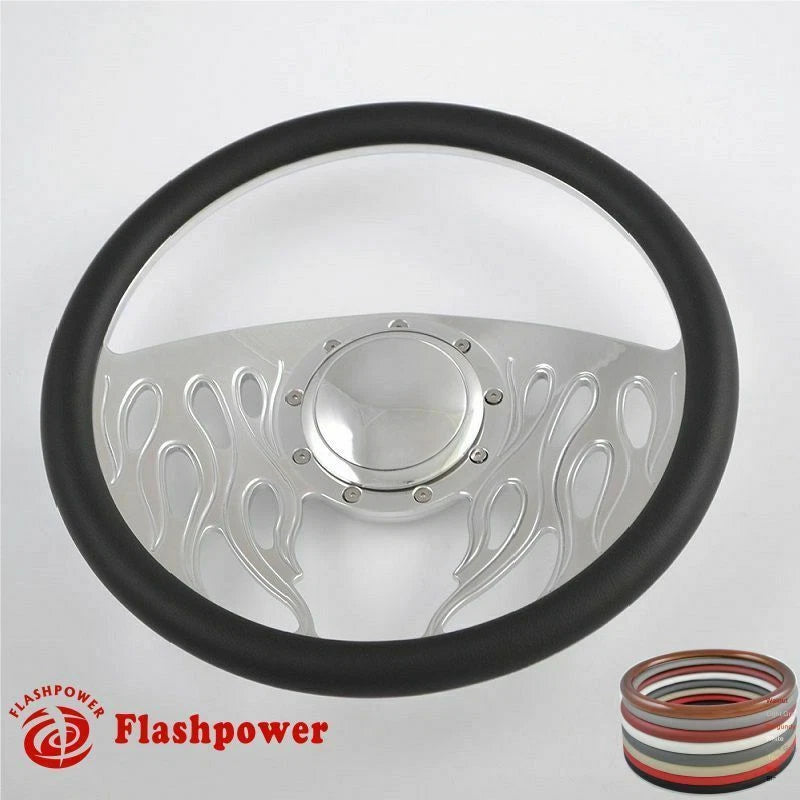 14'' Billet Steering Wheels Full Wrap Impala Chevy II Nova Chevelle Bel Air
