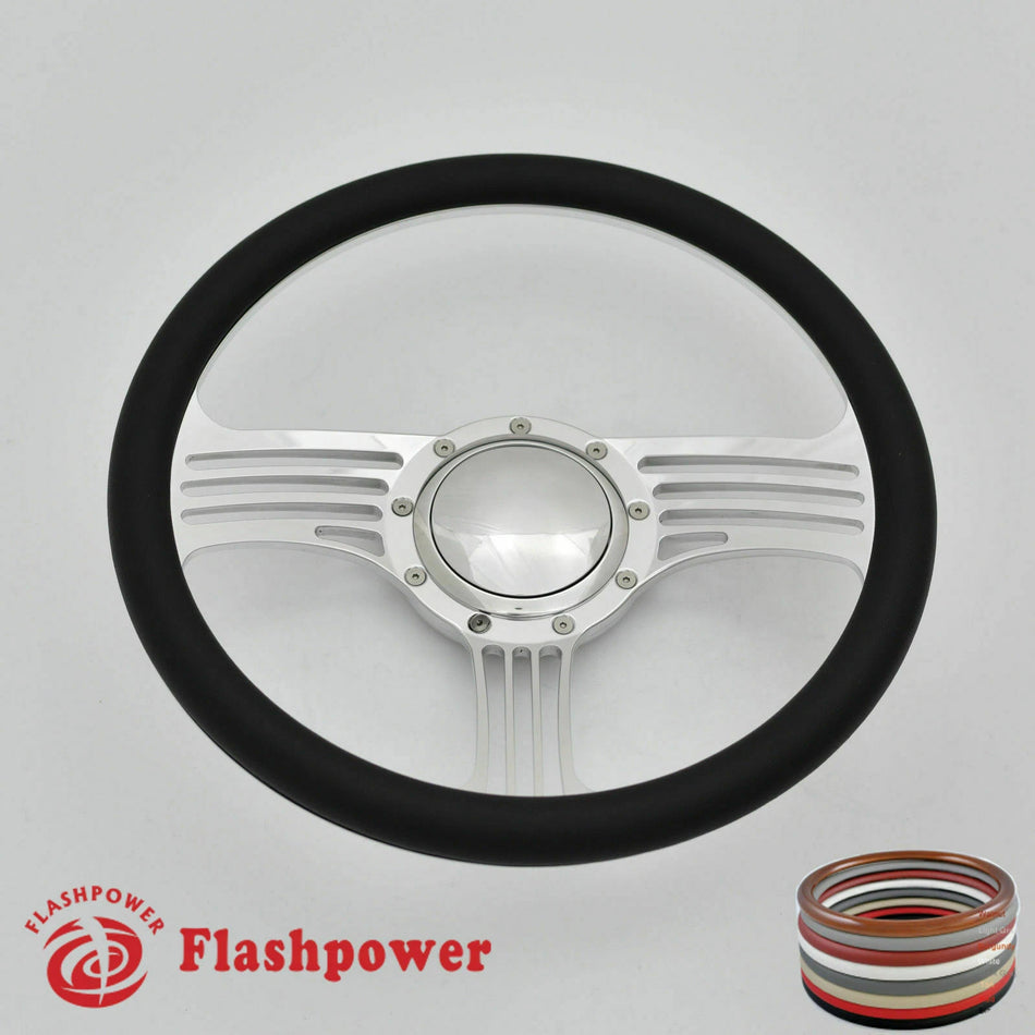 15.5'' Billet Steering Wheel Half Wrap Restoration Chevy Ford GTO