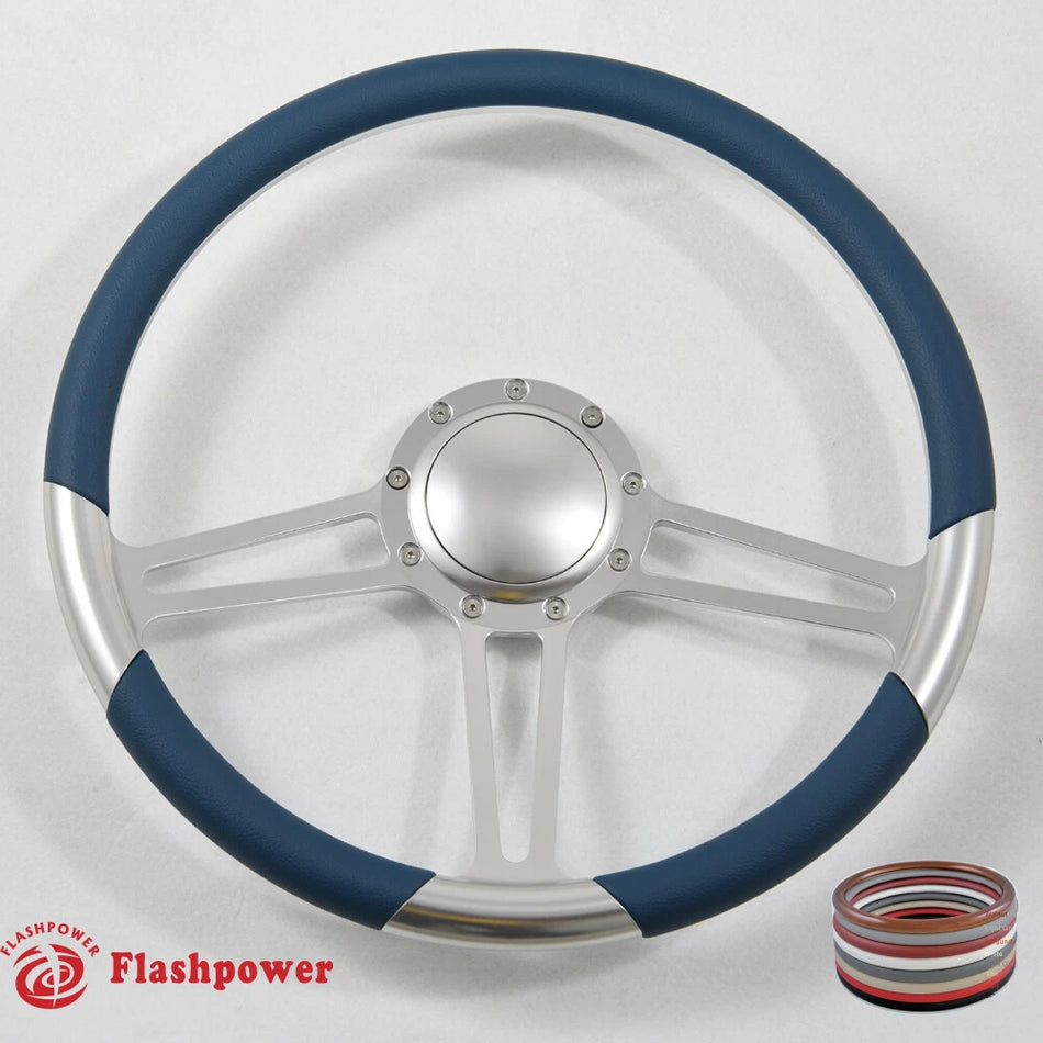 15.5'' Satin Billet Steering Wheel Half Wrap Firebird Chevy