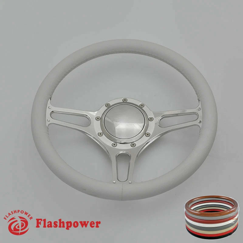 14'' Billet Steering Wheel Full Wrap Ford Fairlane Galaxie LTD Ranch w/Horn