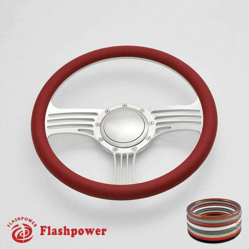 14'' Billet Steering Wheels Half Wrap GMC Challenger Charger Daytona