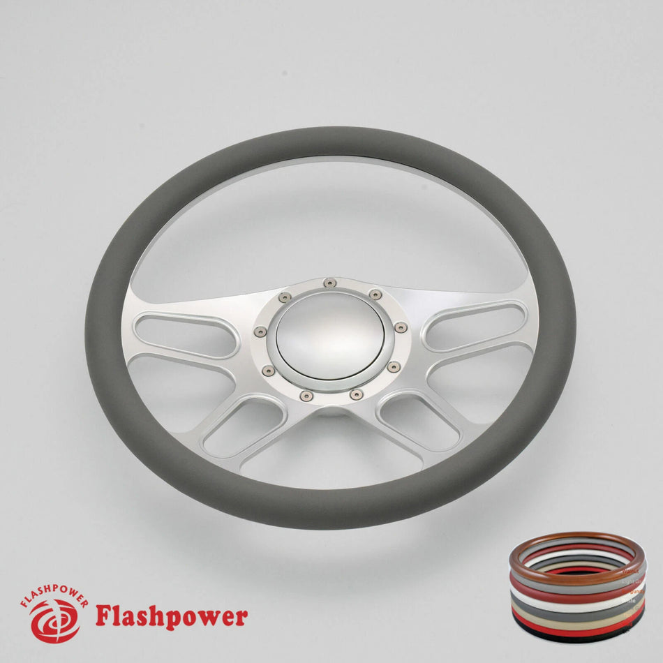 14'' Billet Steering Wheels Half Wrap Ford Thunderbird Mustang EXP w/ Horn