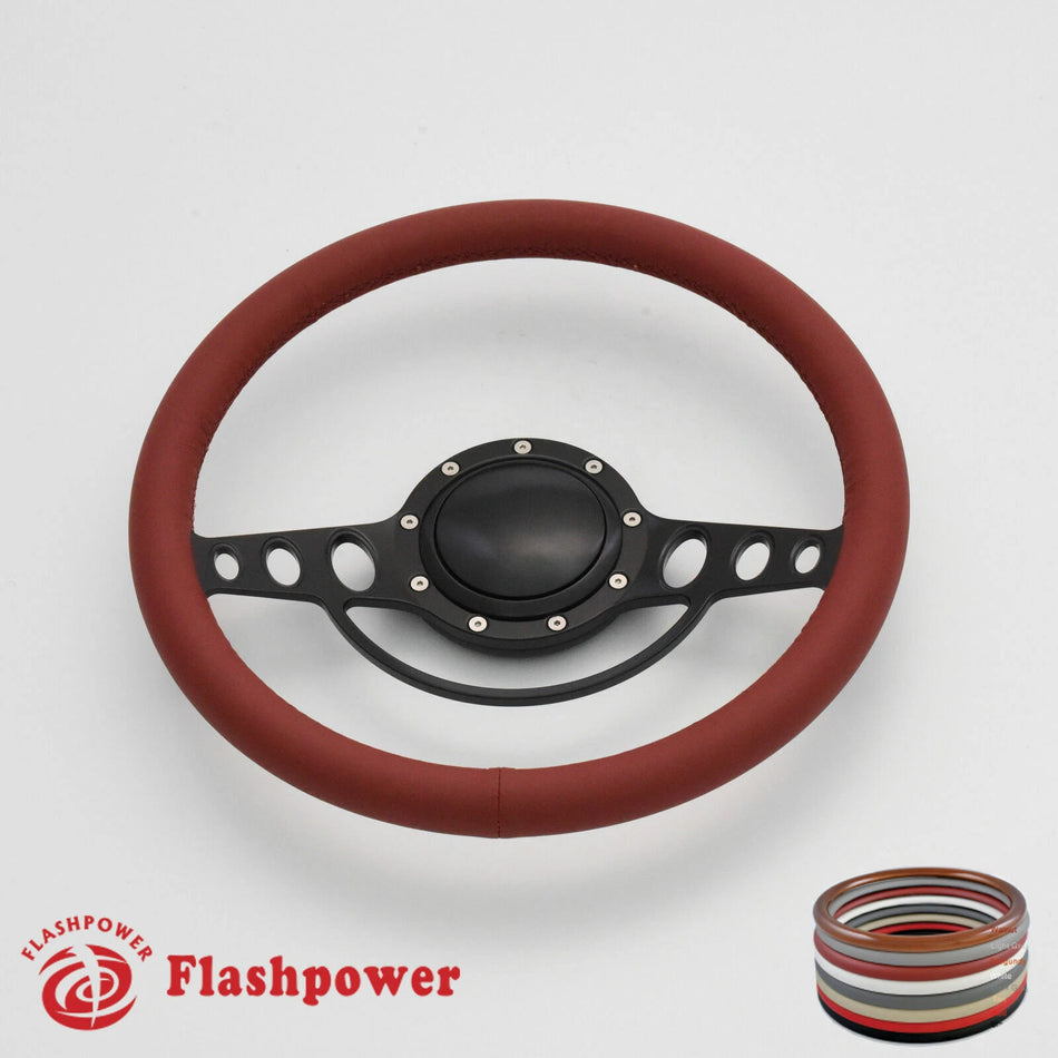 14'' Billet Steering Wheels Full Wrap Ford Thunderbird Mustang EXP w/ Horn