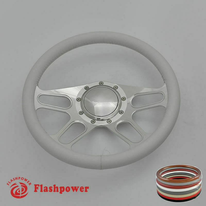 15.5'' Billet Steering Wheel Full Wrap Buick Chevy Ford Mopar GTO