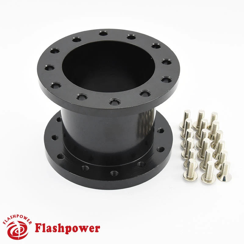 2.5" Steering Wheel Spacer Black Aluminum for MOMO Isotta Sparco OMP