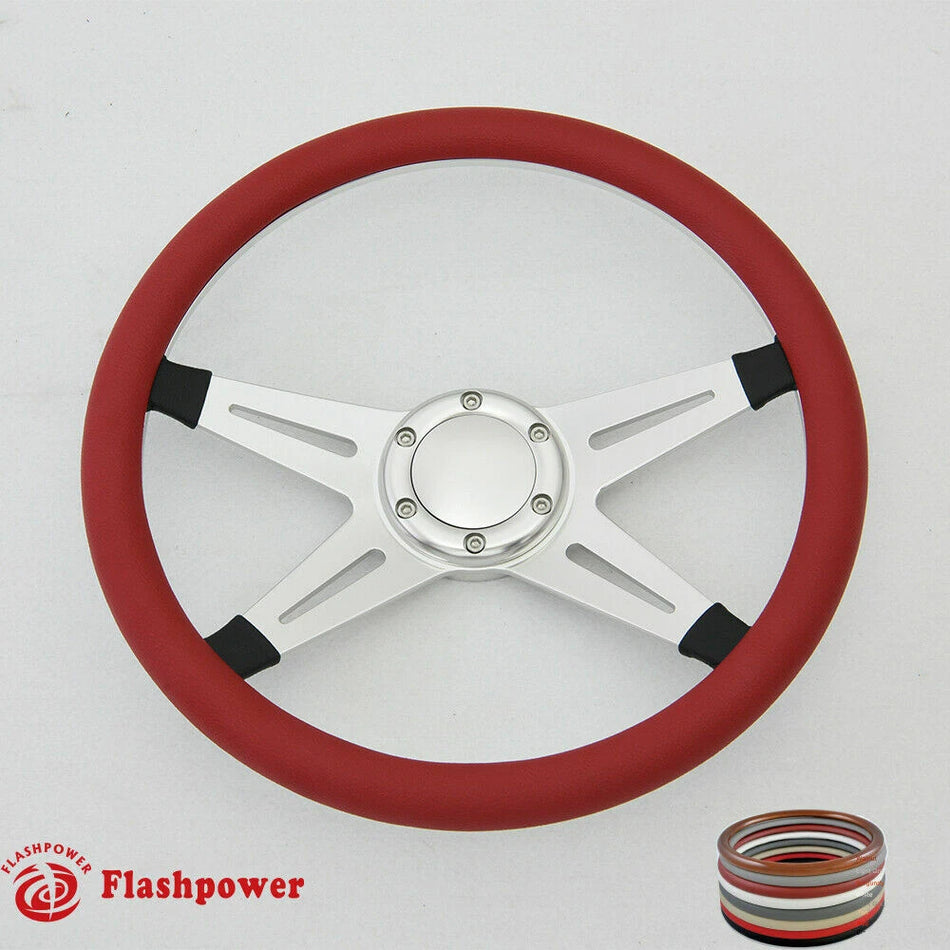 14'' Billet Steering Wheel Half Wrap Horn Button GMC Catalina