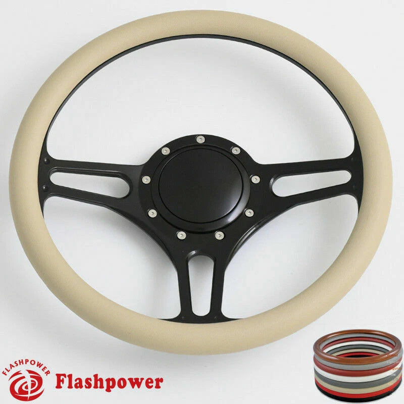 14'' Billet Steering Wheels Half Wrap Ford Fairlane Galaxie LTD with Horn Button