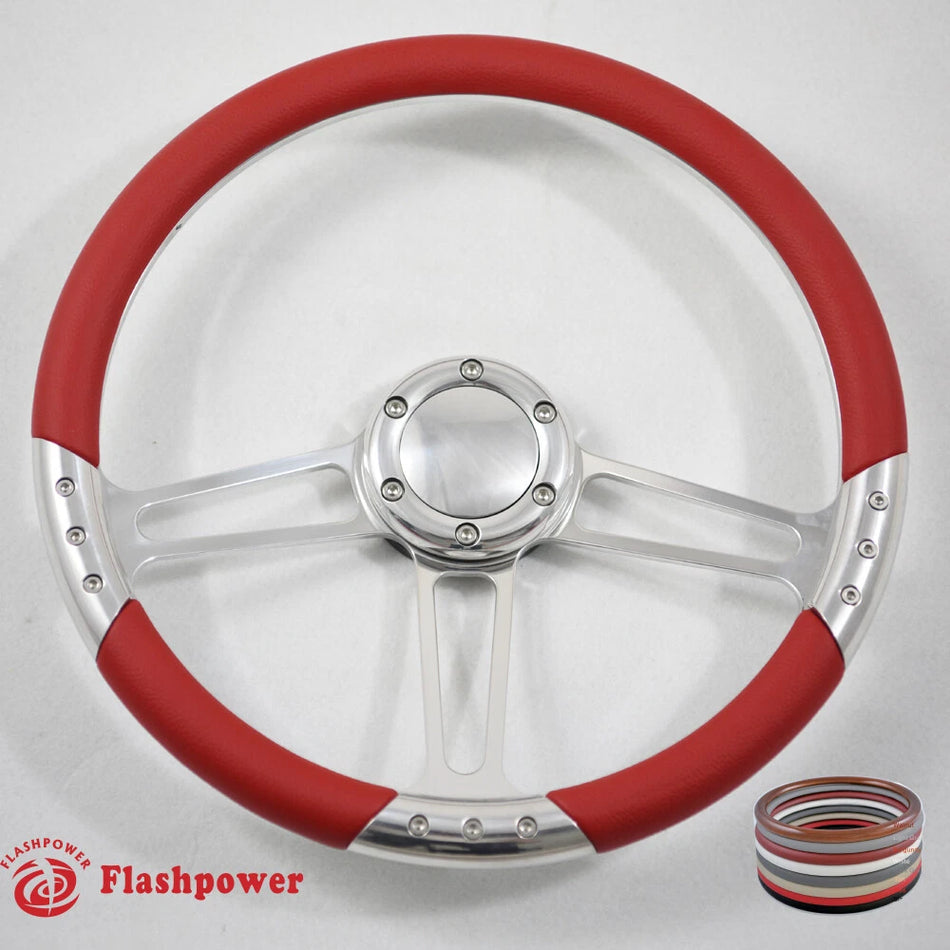 14'' Billet 6 Bolt Trinity VI Steering Wheels Full Wrap GMC Trucks Blazer El Camino Jimmy