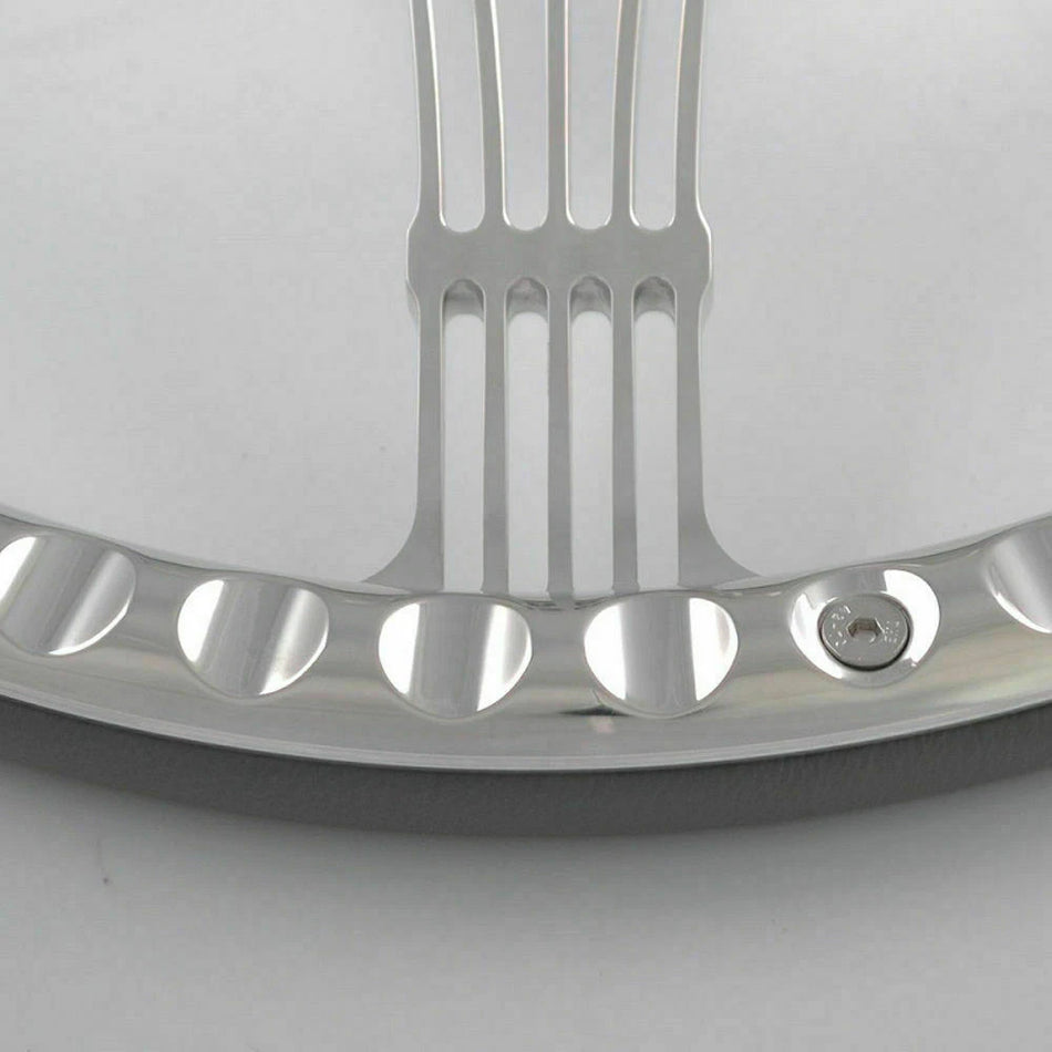 15.5'' Flashpower Satin Banjo Steering Wheels Half Wrap Restoration Chevy