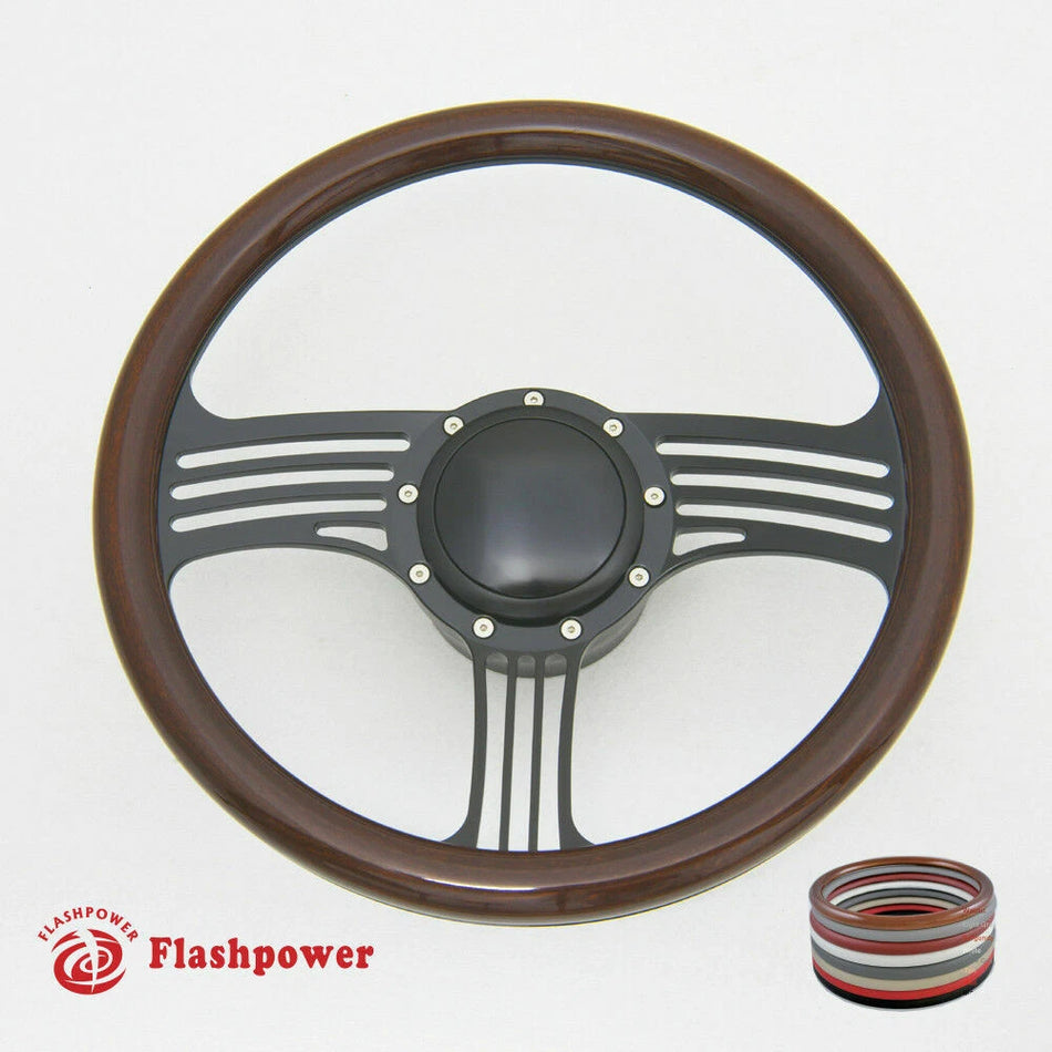 15.5'' Billet Steering Wheel Half Wrap Replacement GTO Chevy Caprice W/Horn