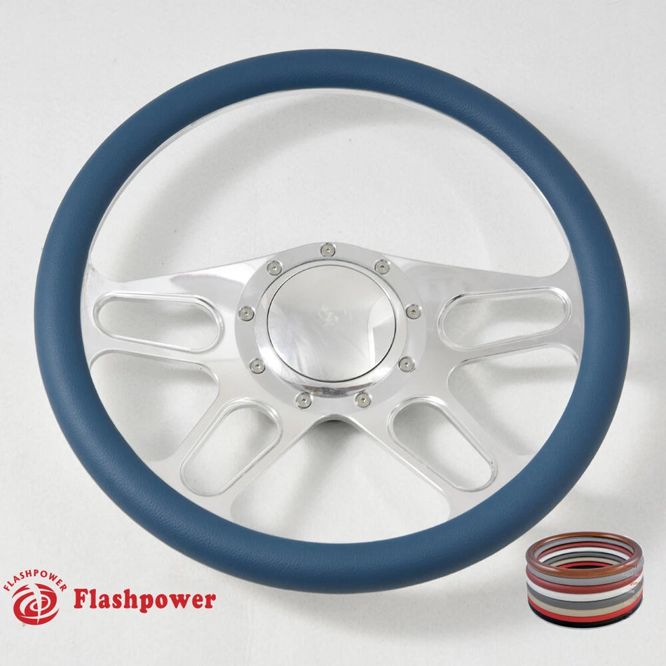 14'' Billet Steering Wheels Full Wrap Bronco F150 Mercury Capri Lincoln