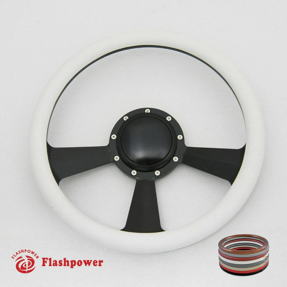 15.5'' Billet Steering Wheel Full Wrap Replacement GMC Chevy W/ Horn Button