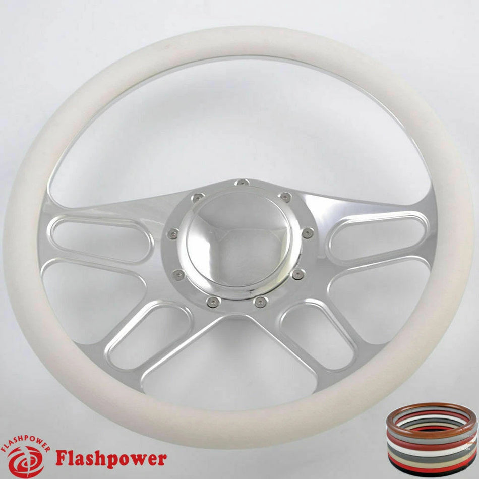 15.5'' Billet Steering Wheel Half Wrap Buick Chevy Ford Mopar GTO
