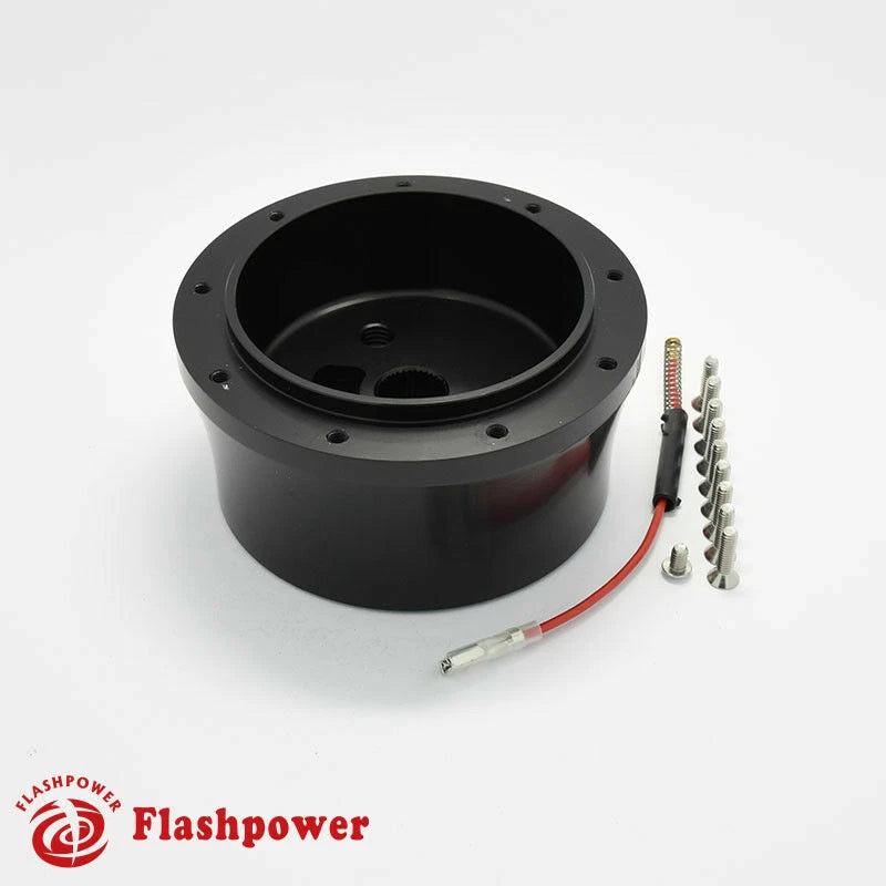 9 Bolt Steering Wheel Hub Adapter Flaming River, Ididit, GM, Chevy Black