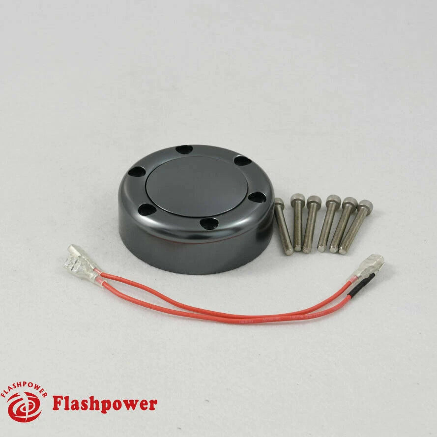 Billet Flashpower Horn Button for 6 Bolt Steering Wheel MoMo NRG Gun Metal