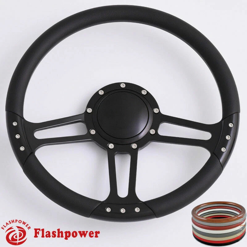 14'' Billet Steering Wheels Wrap GMC Trucks Blazer El Camino Jimmy w Horn