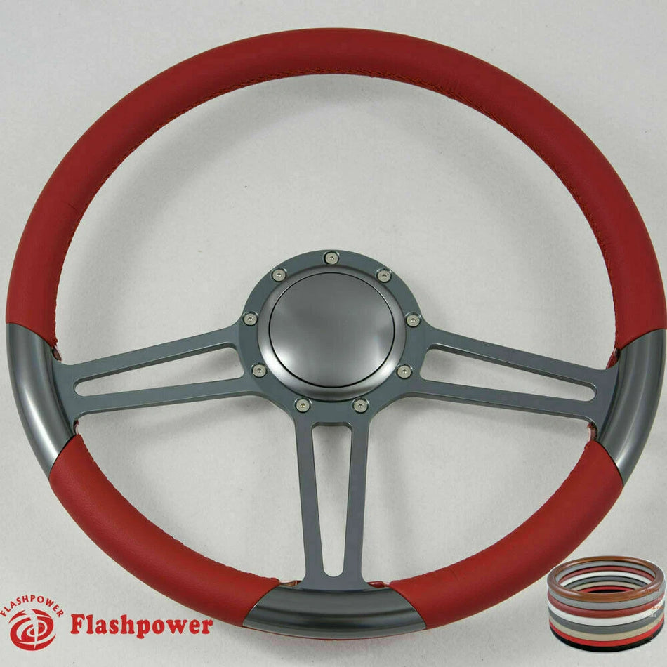 15.5'' Billet Steering Wheel Full Wrap Chevy Blazer C10 W/Horn