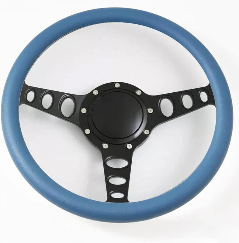 14'' Billet Steering Wheels Half Wrap Restoration Chevy Ford Mopar w Horn Button