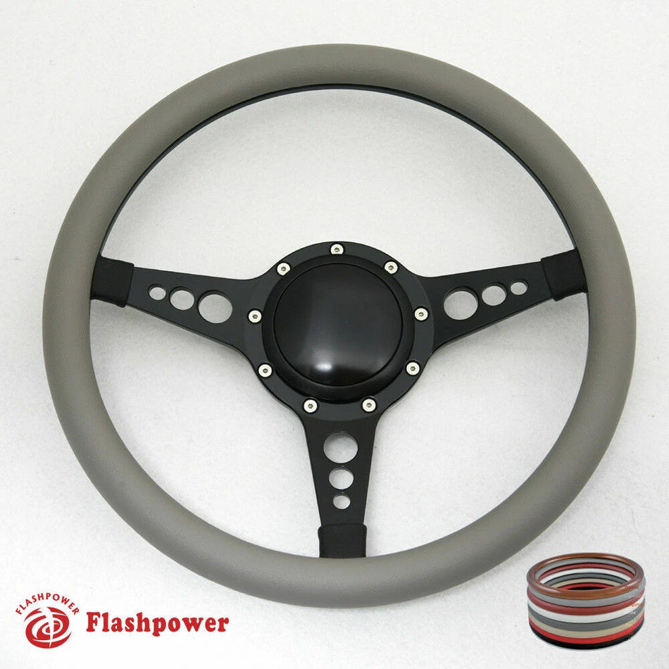 14'' Billet Steering Wheel Half Wrap Horn Button GMC Blazer Cherokee Neon