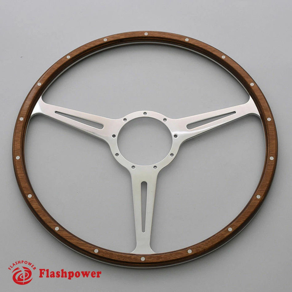 15" Classic Wood Steering Wheel Restoration Vintage Jaguar XK140 XK150 XJ6,XJ12