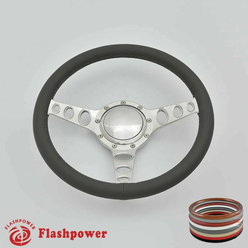 15.5'' Polished Billet Steering Wheel Full Wrap LTD Custom GMC C10 W/Horn