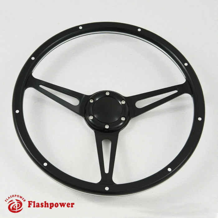 14'' Black Forest Holzlenkrad Momo 6-Loch Mustang Shelby mit Hupenknopf