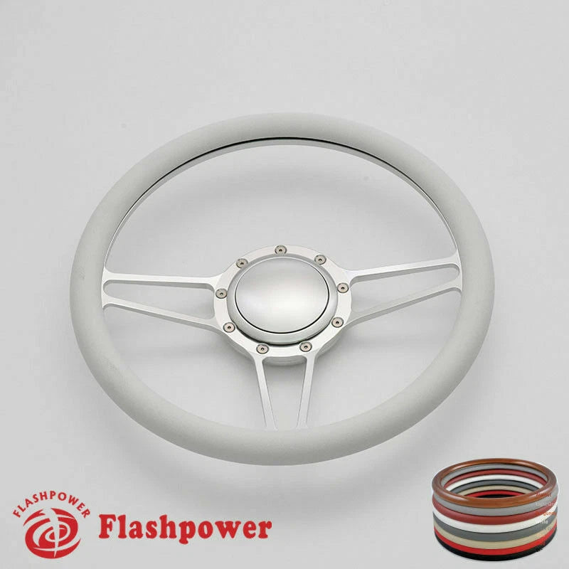 14'' Billet Steering Wheels Half Wrap Dodge Challenger Charger Dayton Satin