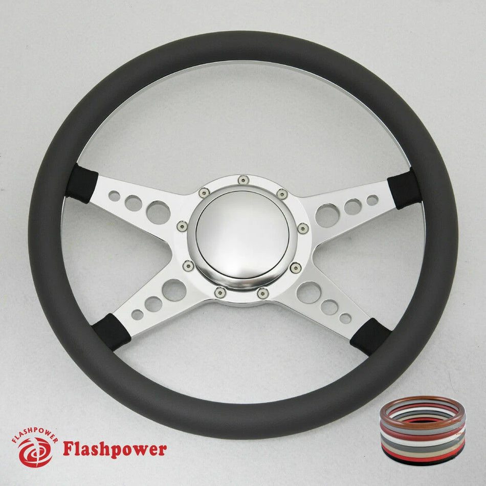 14'' Billet Steering Wheel Half Wrap horn button GMC Blazer Focus Mustang