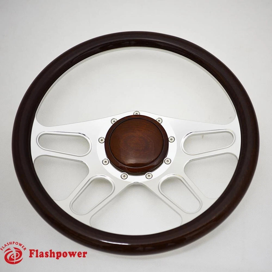 Wood Walnut Horn Button Small Plain for 9 bolt Steering Wheel