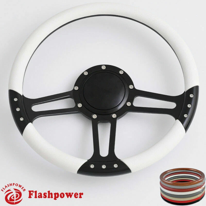 14'' Billet Steering Wheels Wrap GMC Trucks Blazer El Camino Jimmy w Horn