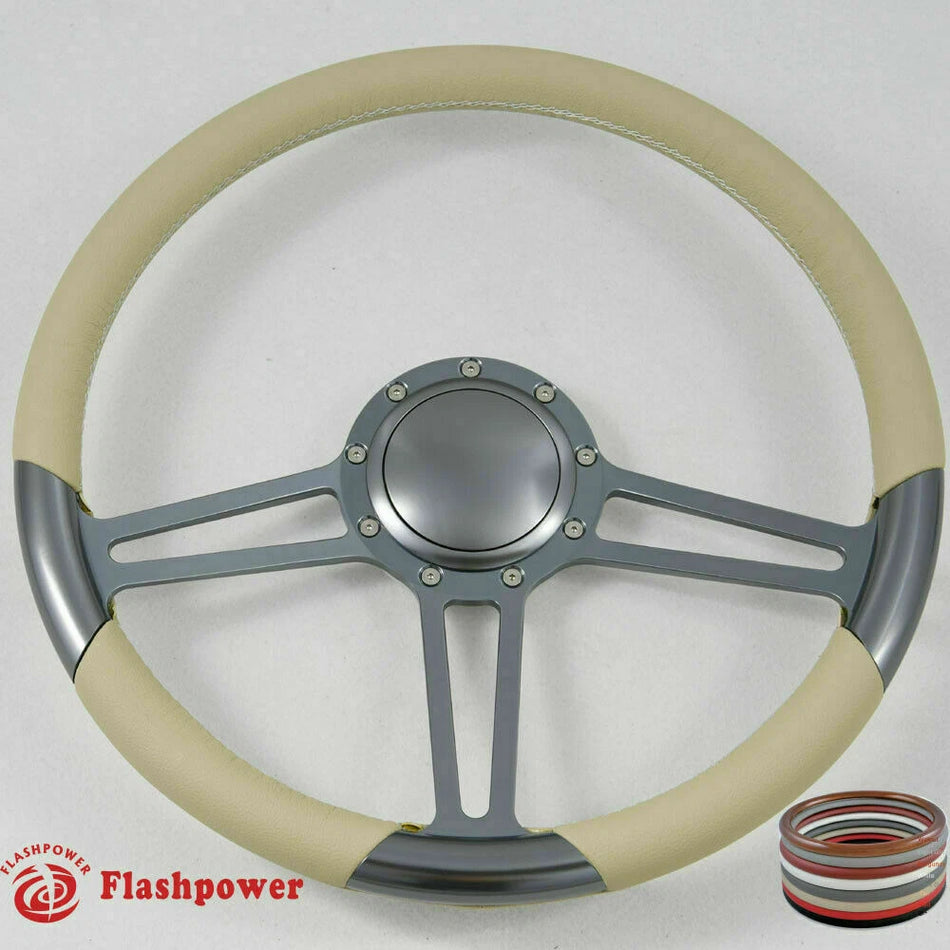 15.5'' Billet Steering Wheel Full Wrap Chevy Blazer C10 W/Horn