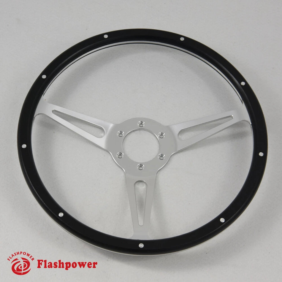 14" Black Forest Wood Steering Wheel Ford Focus Mustang Shelby AC Cobra W/Horn