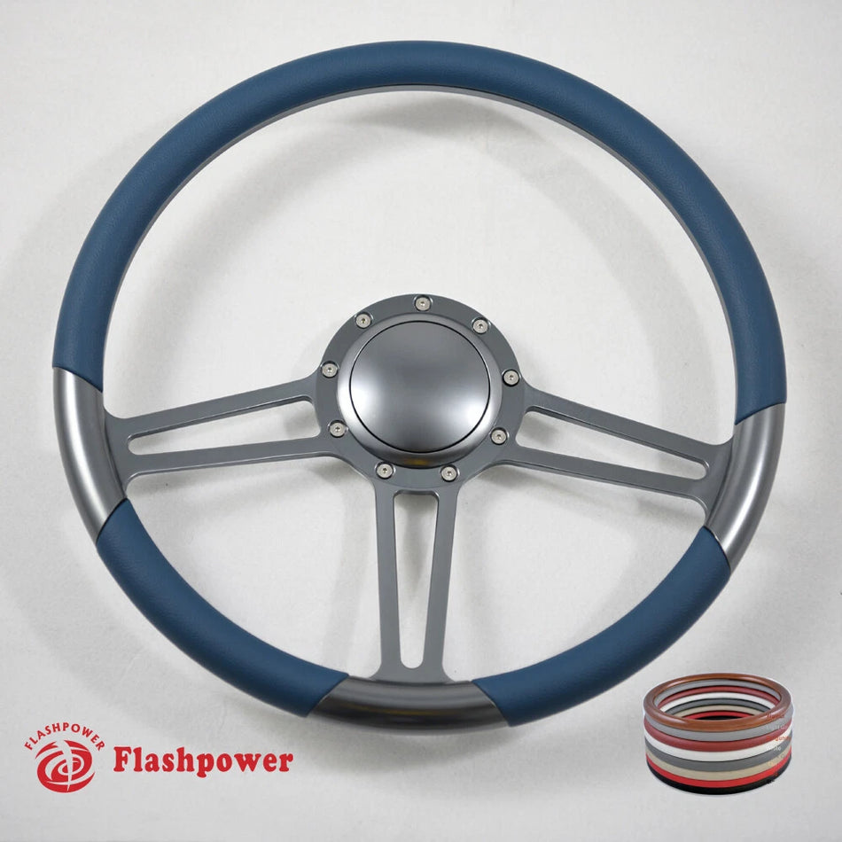 15.5'' Gun Metal Billet Steering Wheel Caprice GM Chevy Blazer W/Horn