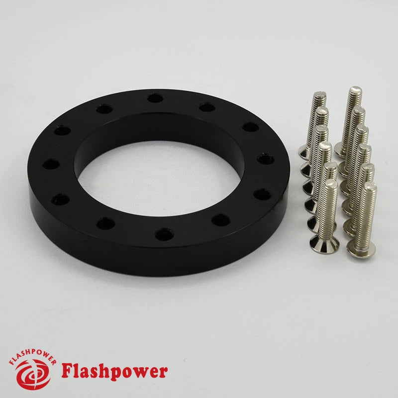 1/2" Steering Wheel Spacer Black Aluminum for MOMO Isotta Sparco OMP