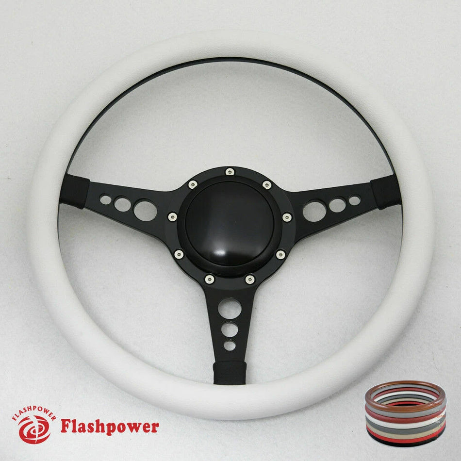 14'' Billet Steering Wheel Half Wrap Horn Button GMC Blazer Cherokee Neon