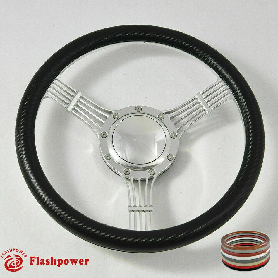 15.5'' Steering Wheel Full Wrap Banjo Wrangler YJ Cherokee Jeep w/ Horn