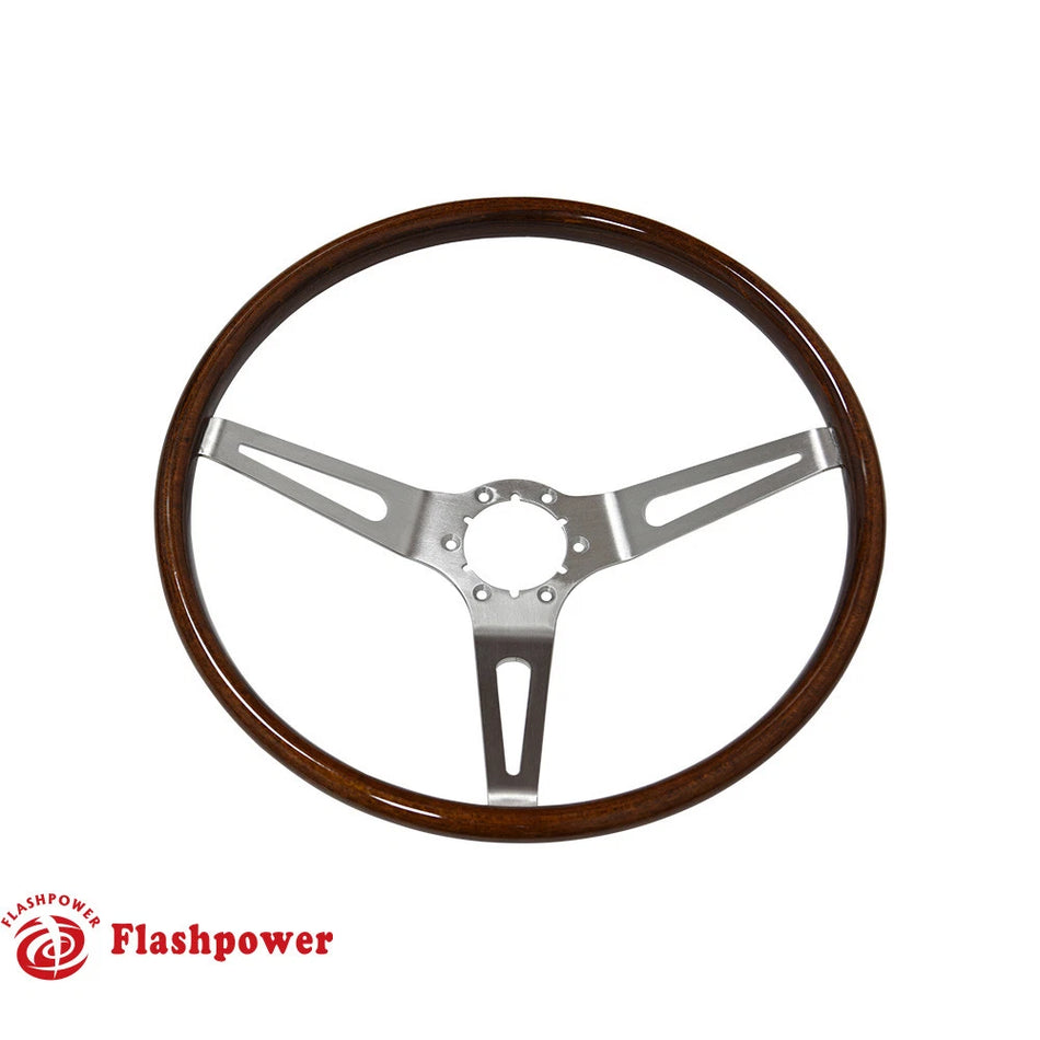 Flashpower GM Classic Wood Steering Wheel Original Restoration Muscle Car 15''