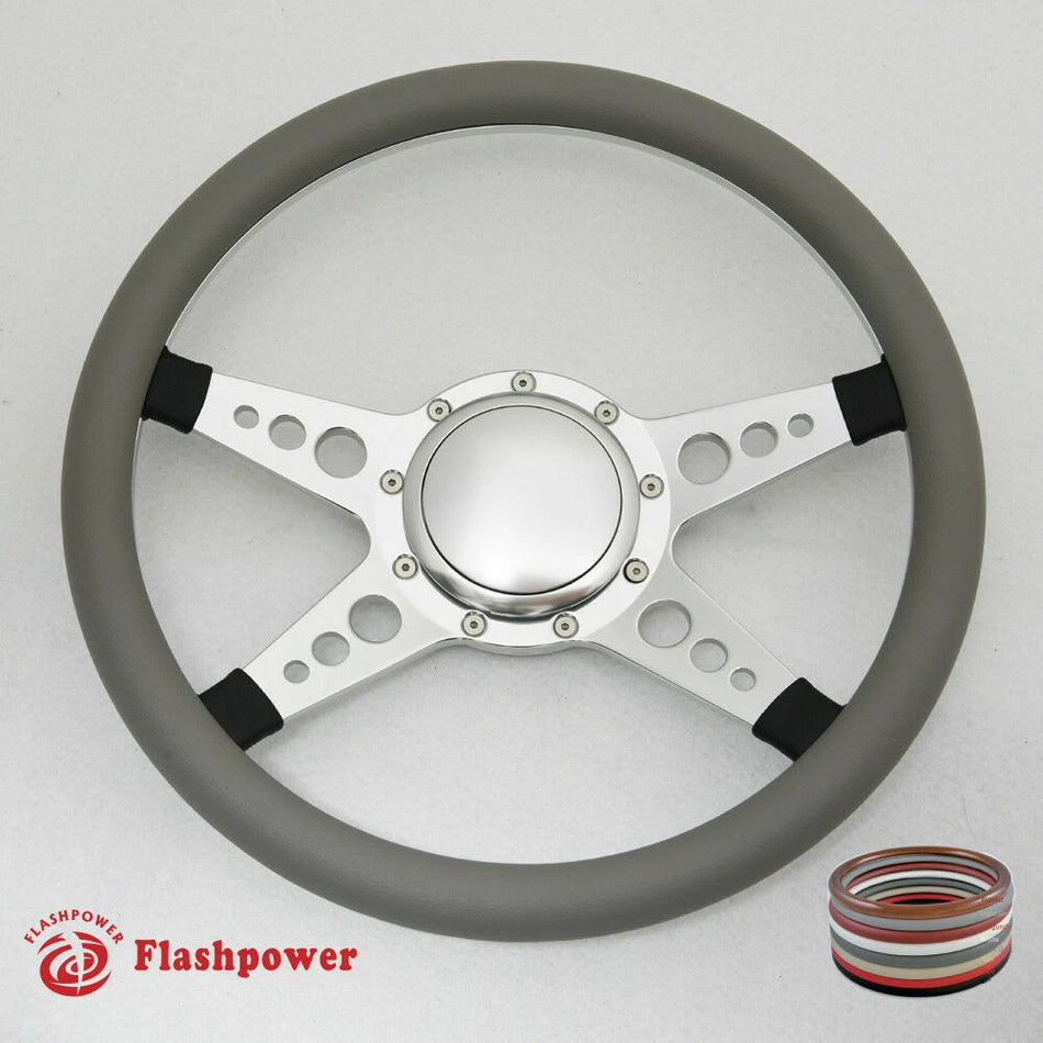14'' Billet Steering Wheel Half Wrap horn button GMC Blazer Focus Mustang